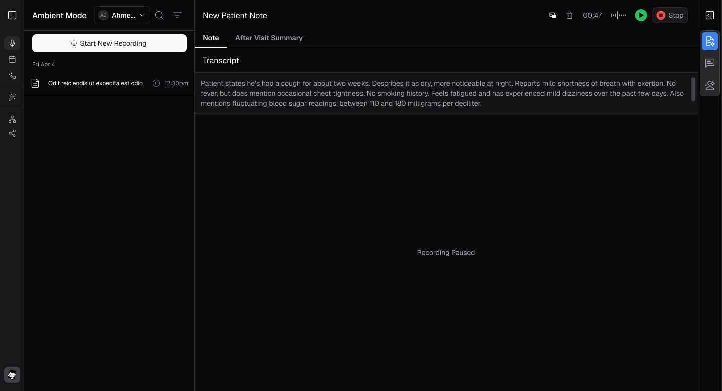 Ambient Mode - transcript generated