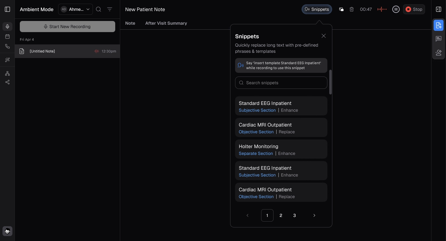Ambient Mode with snippets