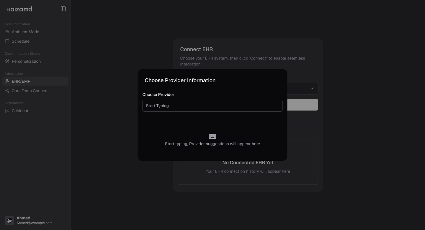 Select provider popup