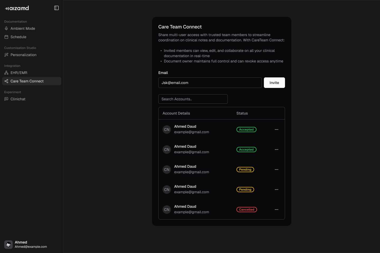 CareTeam Connect - invite confirmation