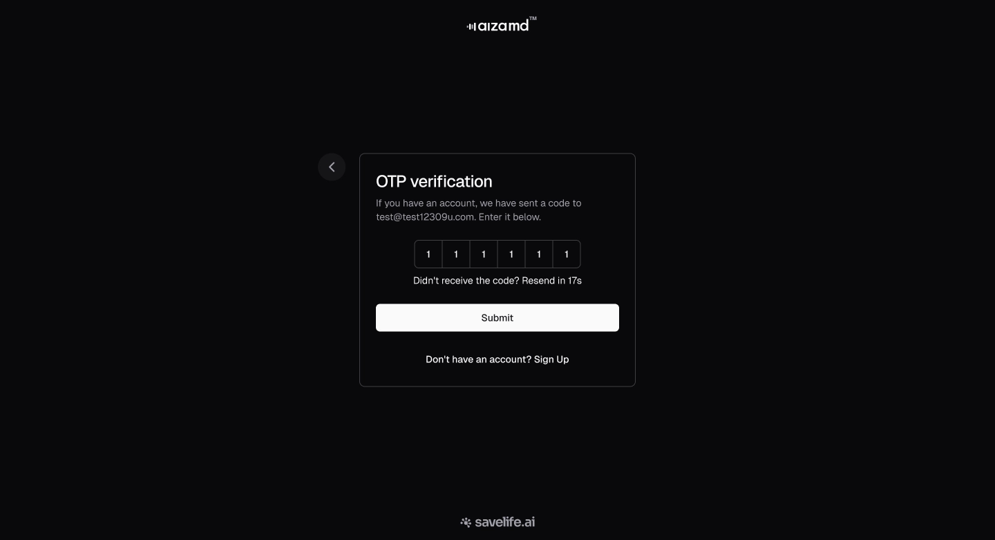 OTP verification filled