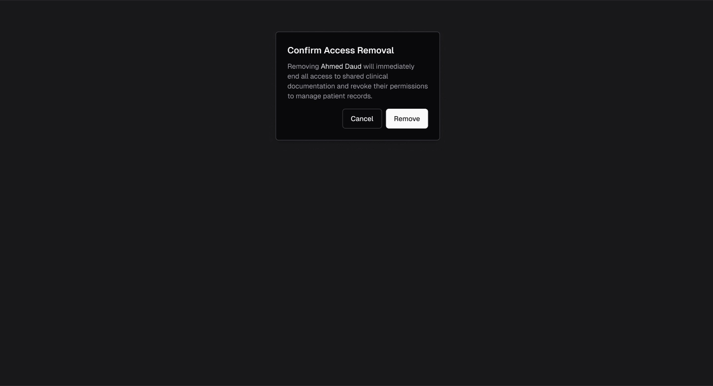 Revoke access confirmation
