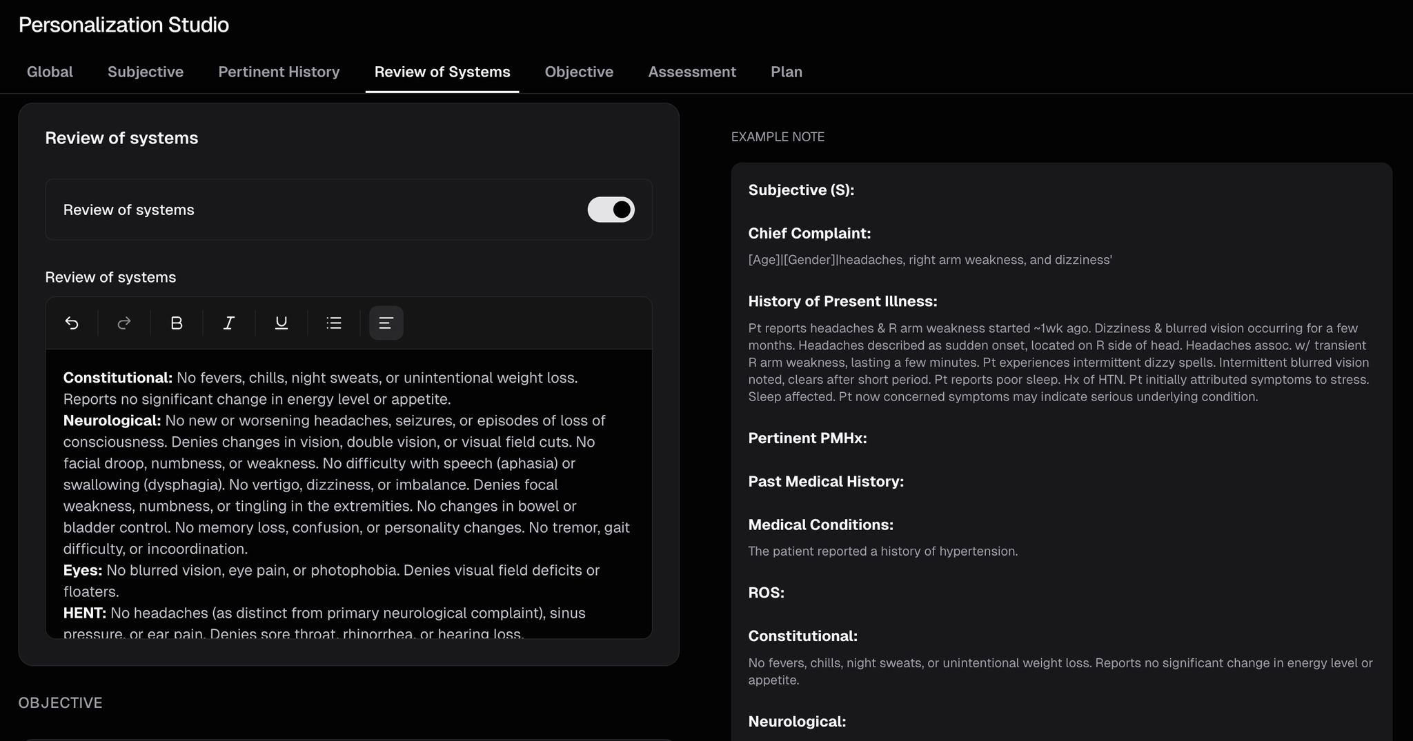 Note preferences setup