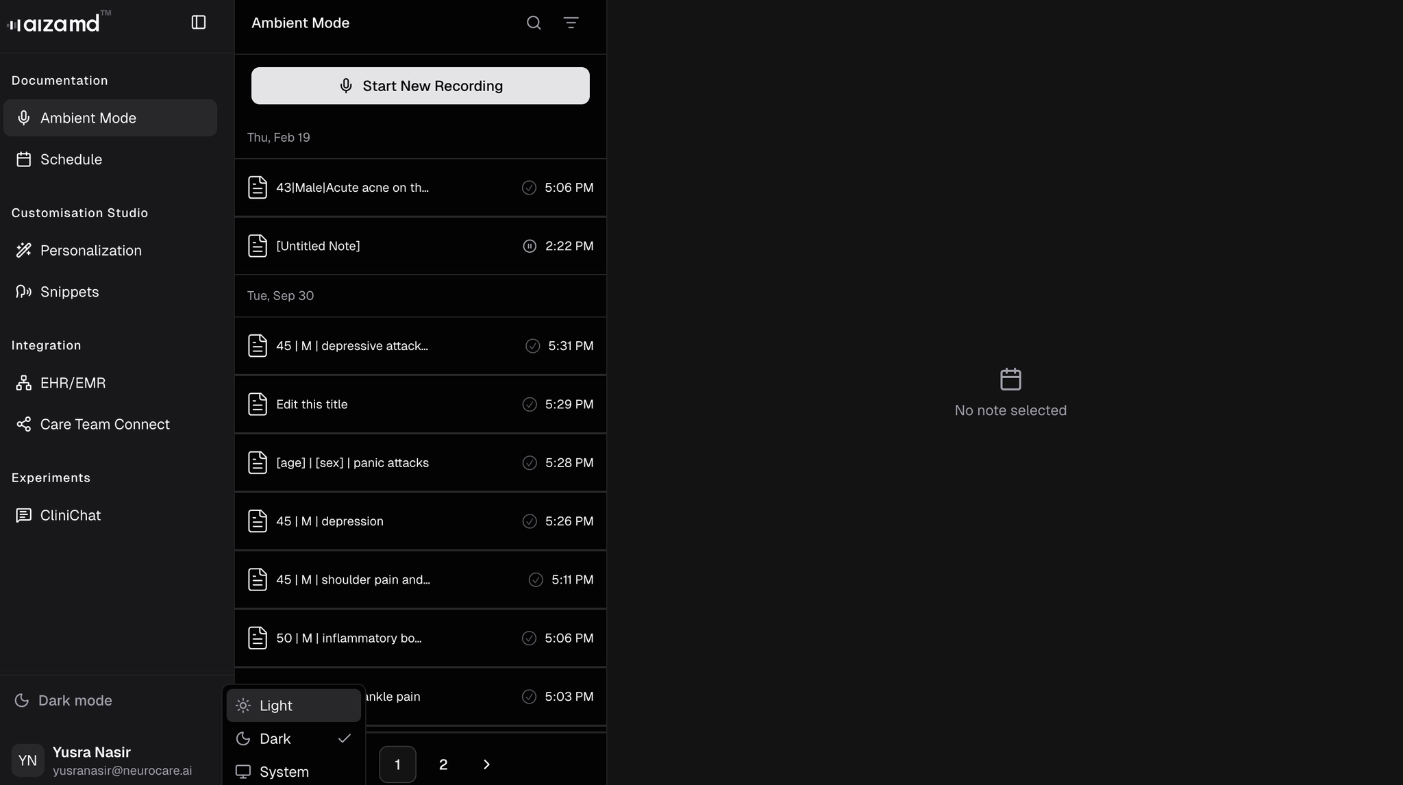 Switching to light mode