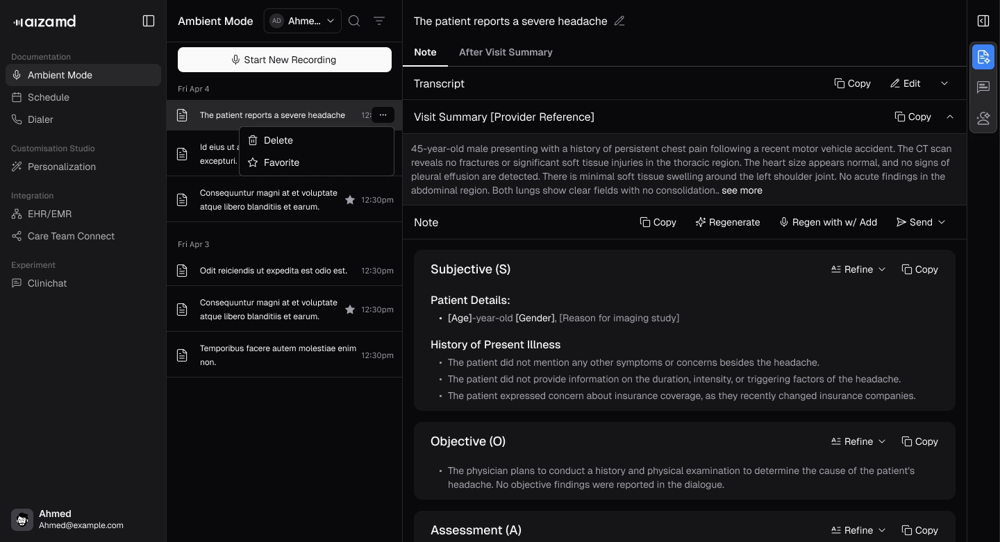 Delete note hover