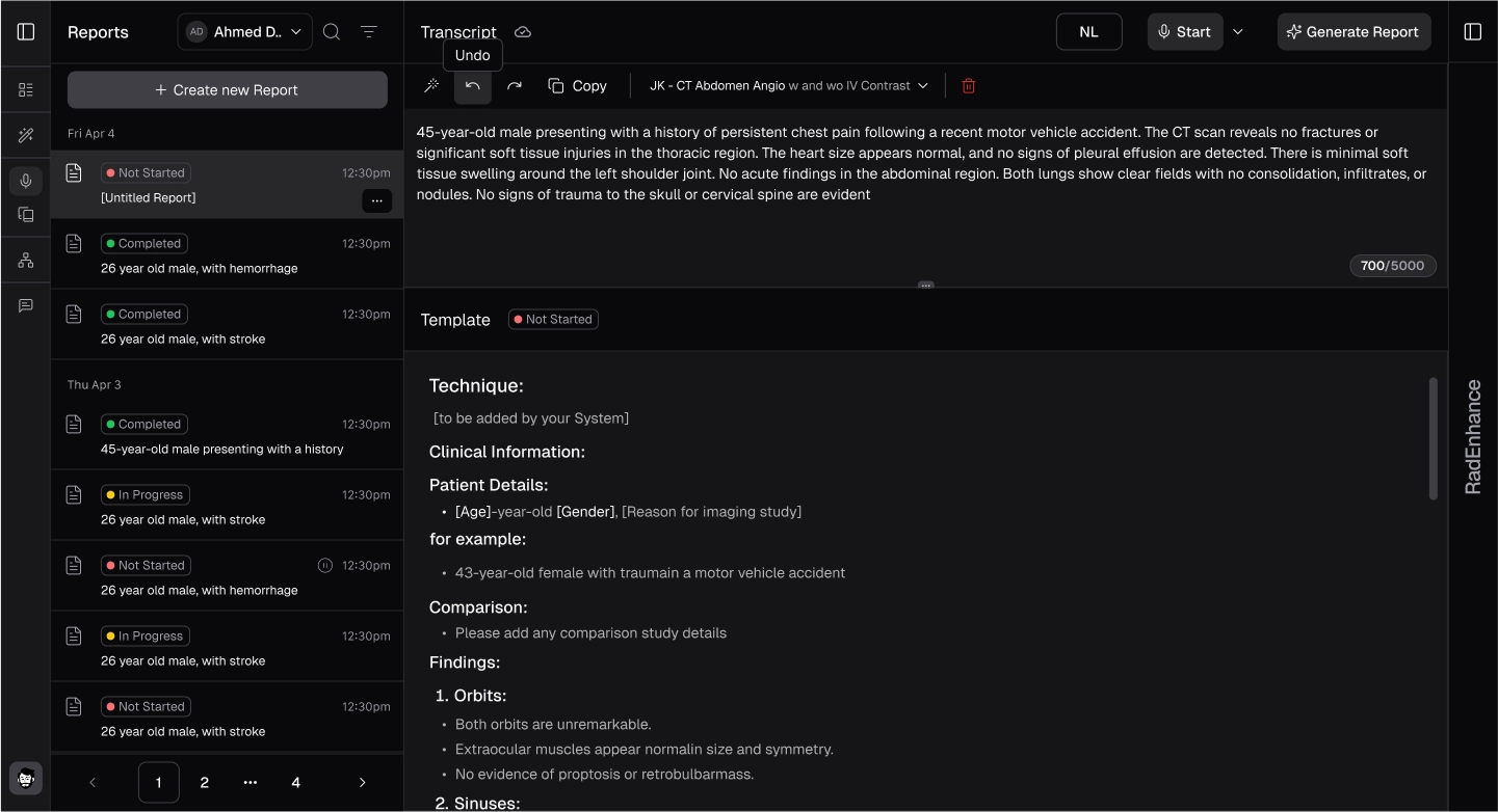 Undo redo options