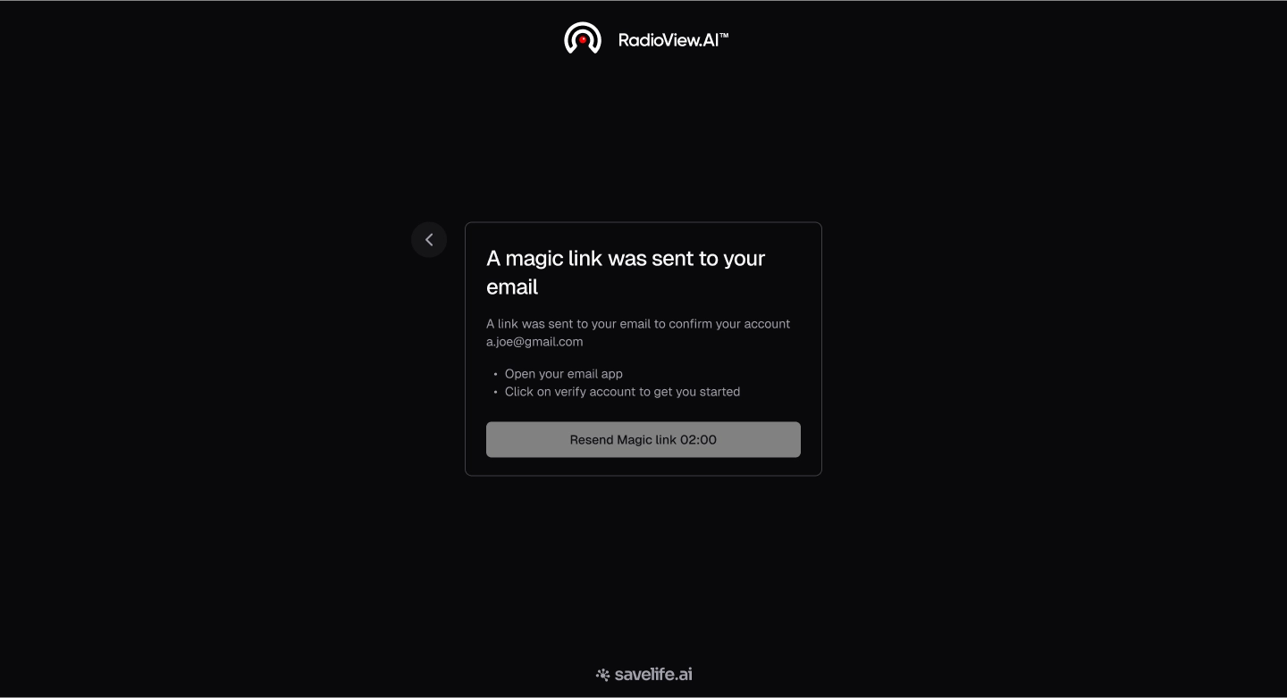 Magic link email