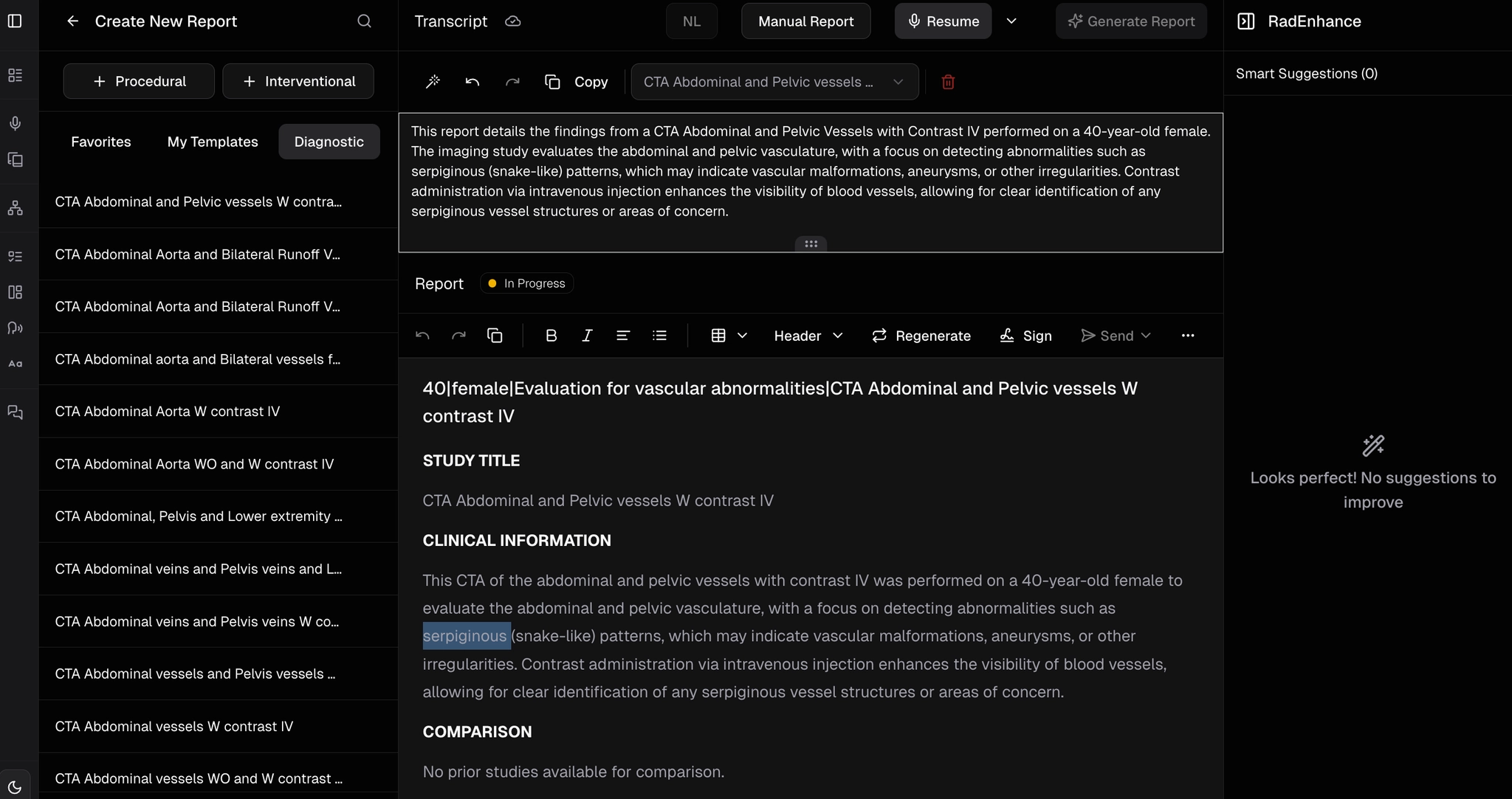Final report with custom terms
